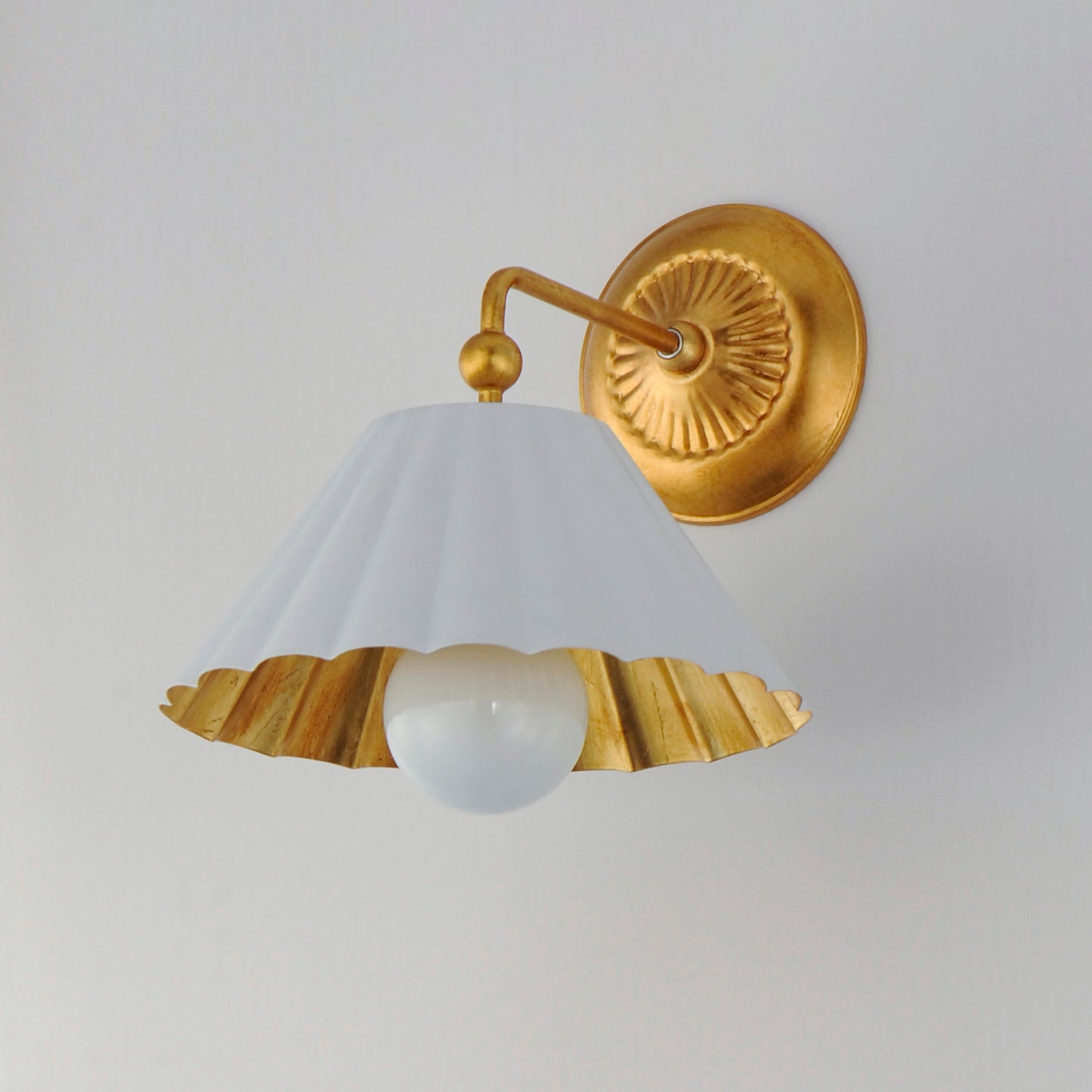 Primrose Wall Sconce Matte White/Gold Leaf by Maxim Lighting