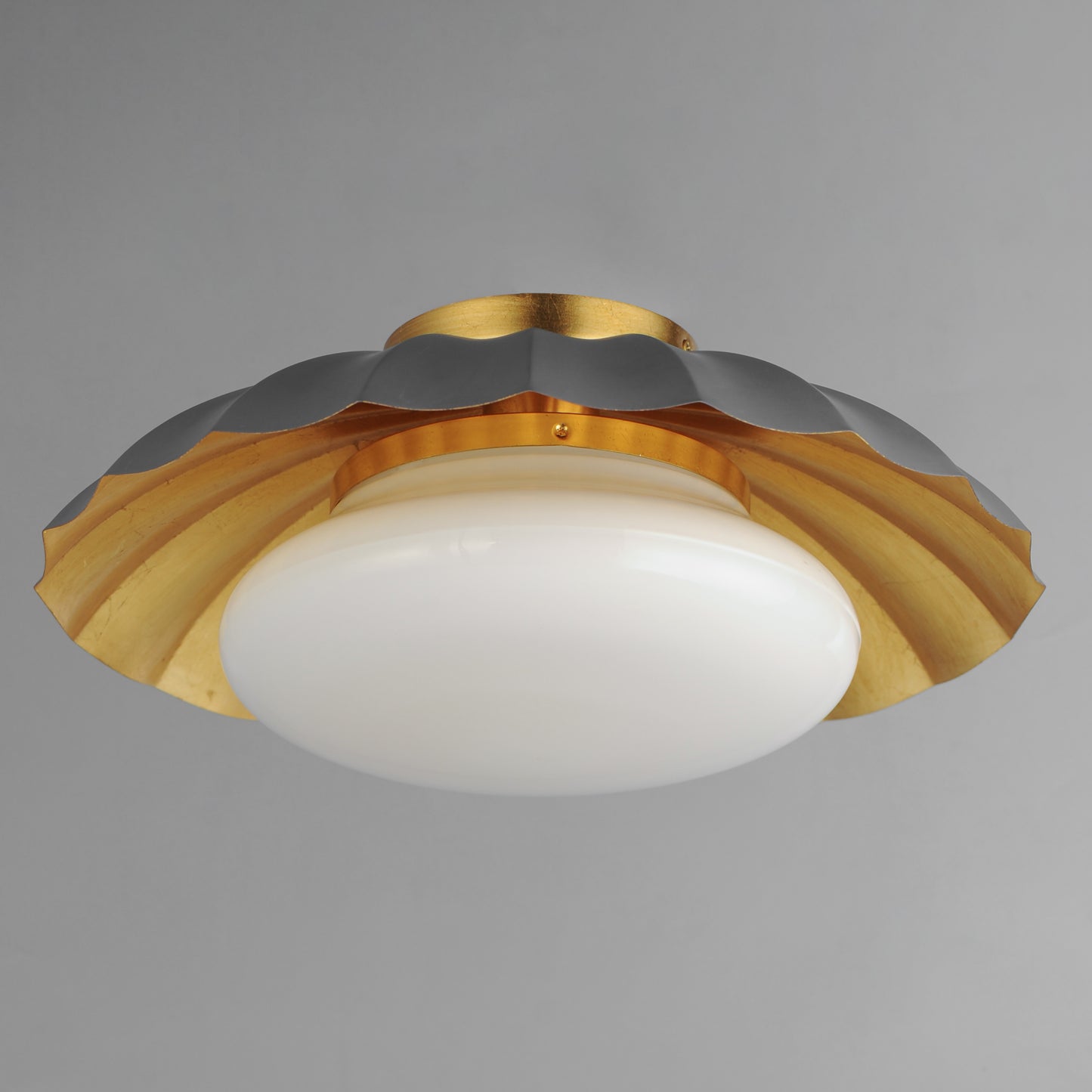 Primrose Flush Mount Dark Grey/Gold Leaf by Maxim Lighting