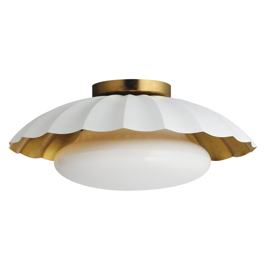 Primrose Flush Mount Matte White/Gold Leaf by Maxim Lighting