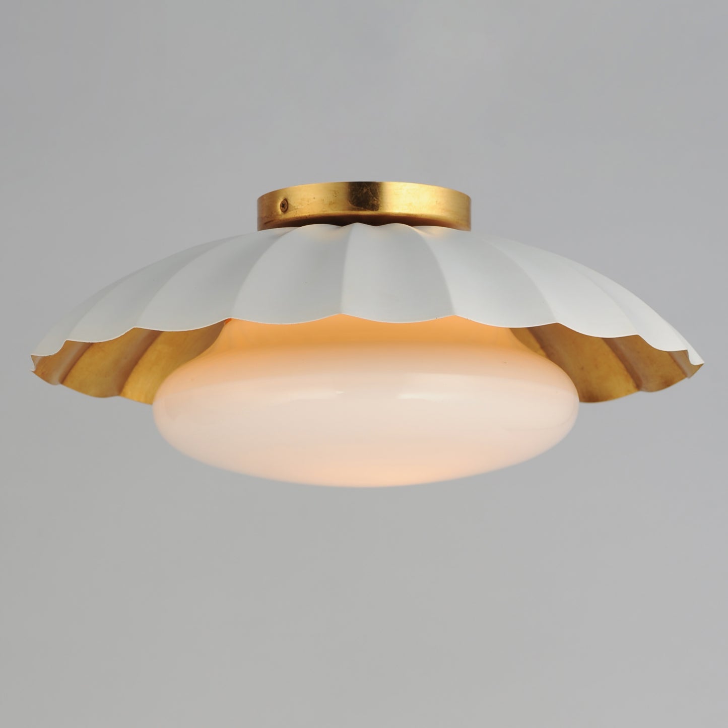 Primrose Flush Mount Matte White/Gold Leaf by Maxim Lighting