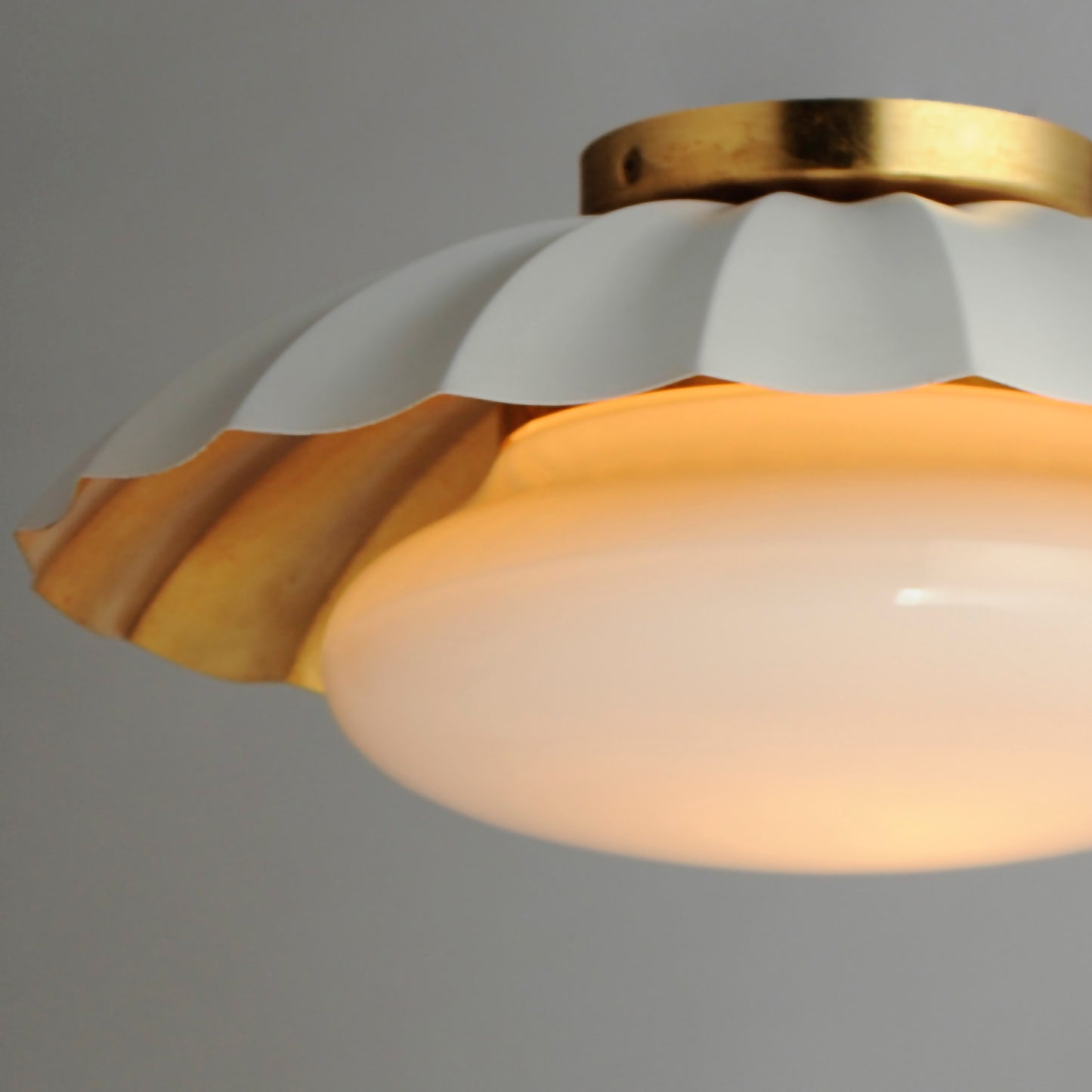 Primrose Flush Mount Matte White/Gold Leaf by Maxim Lighting