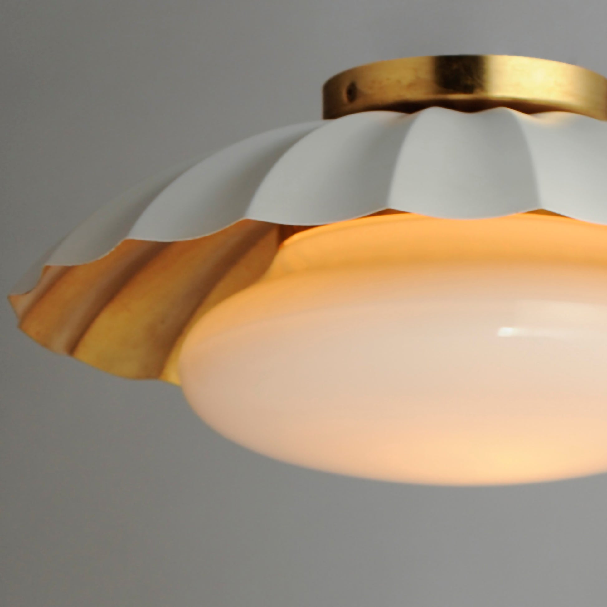 Primrose Flush Mount Matte White/Gold Leaf by Maxim Lighting