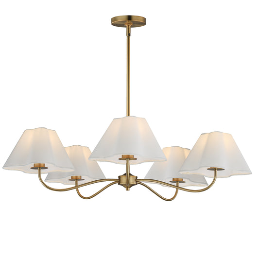 Saxon 5-Light Chandelier Natural Aged Brass by Maxim Lighting