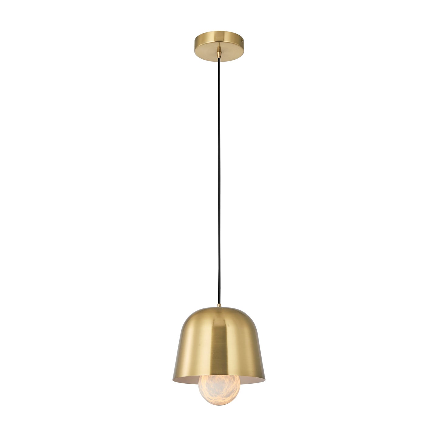Haute Pendant 1-Light in Brass and Alabaster 1810BR by StarFire Crystal