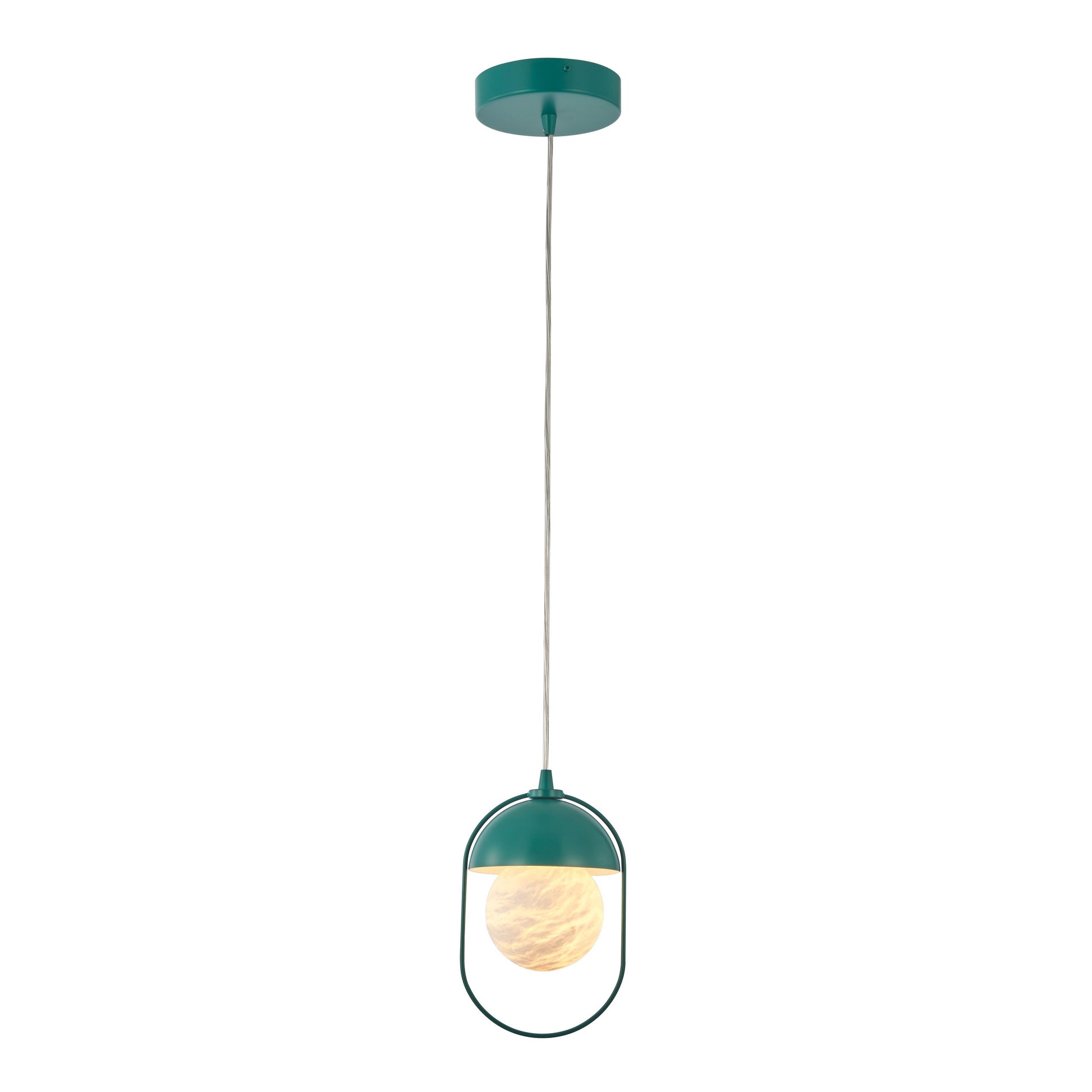 Haute Pendant 1-Light in Teal and Alabaster 1811TL by StarFire Crystal