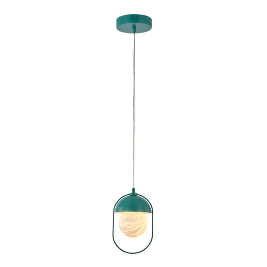 Haute Pendant 1-Light in Teal and Alabaster 1811TL by StarFire Crystal