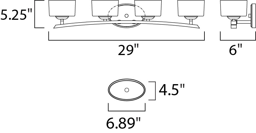 Elle 4-Light Bath Vanity Polished Chrome by Maxim Lighting