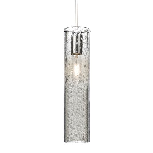 Besa Juni 16 cord pendant – Clear Bubble glass, Satin Nickel