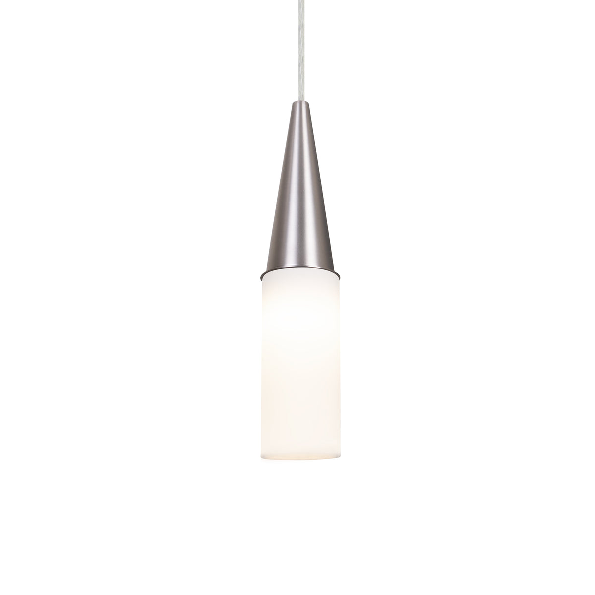 Besa Metro 12 pendant in Satin Nickel, full view