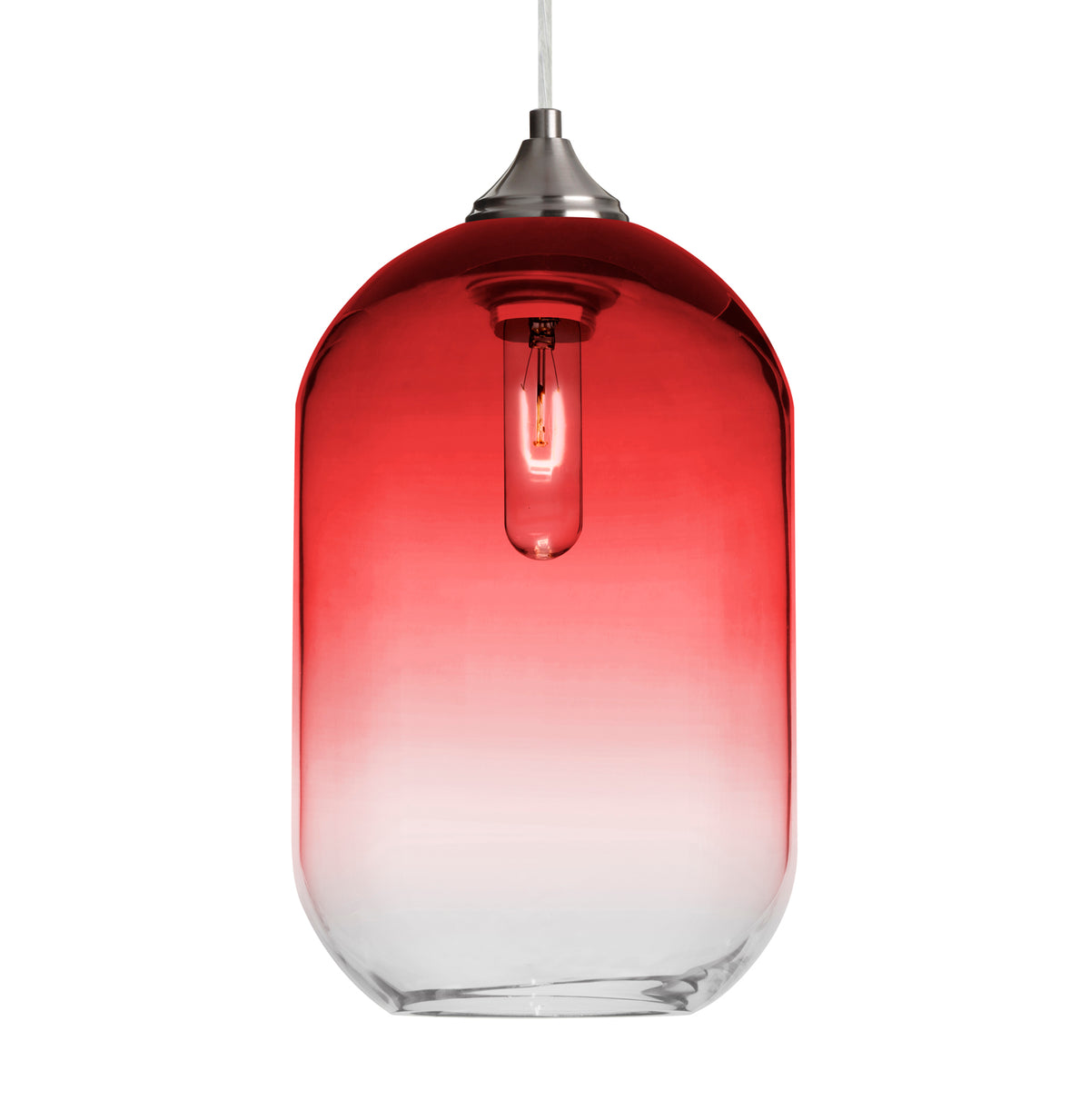 Besa Omega 12 stem pendant glass option – Red/Clear
