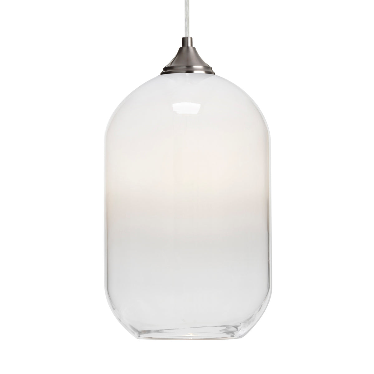 Besa Omega 12 stem pendant glass option – White/Clear