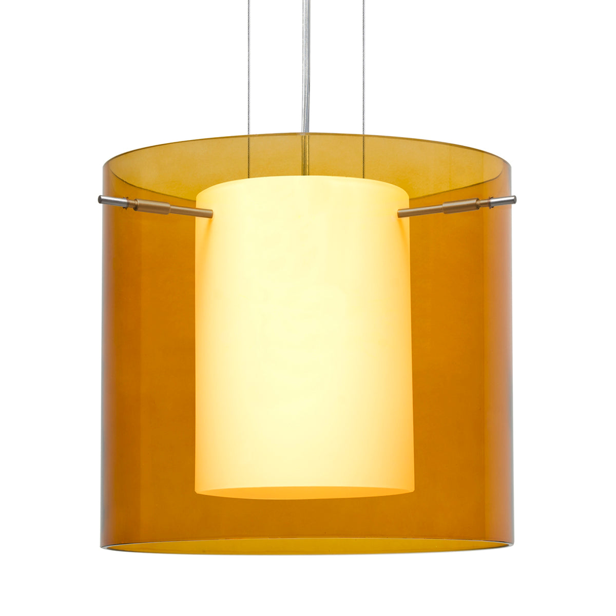 Besa Pahu 12 cable pendant, Armagnac glass, full-length view