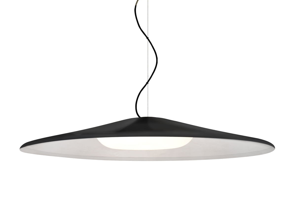 Besa Swan disc pendant on a cable: Black shade, Black finish
