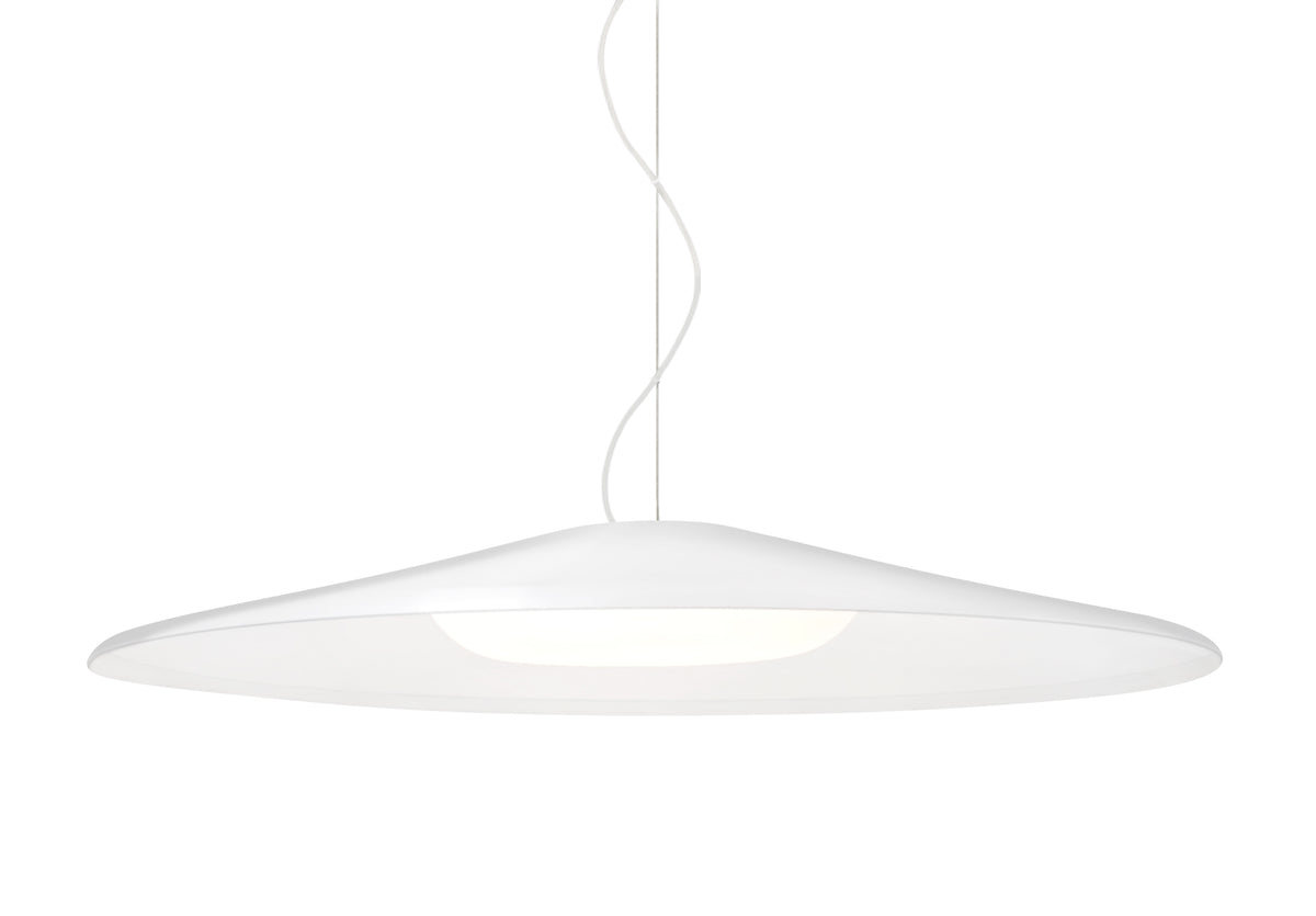 Besa Swan disc pendant on a cable: White shade, White finish