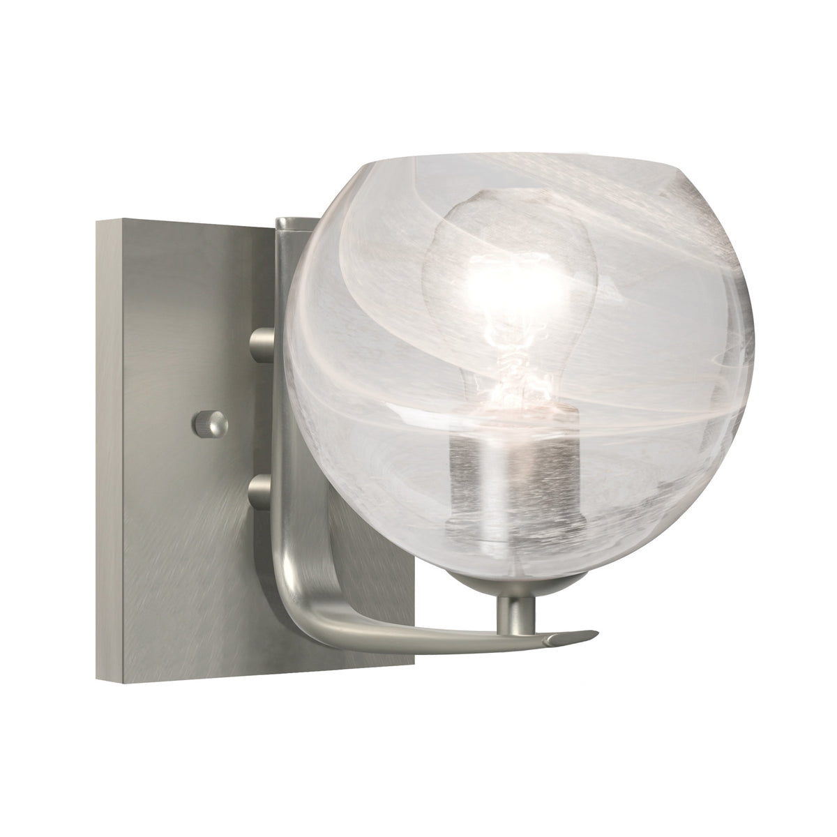 Besa Jilly wall sconce option – Vapor Clear, Satin Nickel