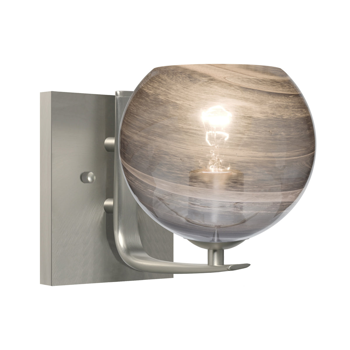 Besa Jilly wall sconce option – Vapor Smoke, Satin Nickel