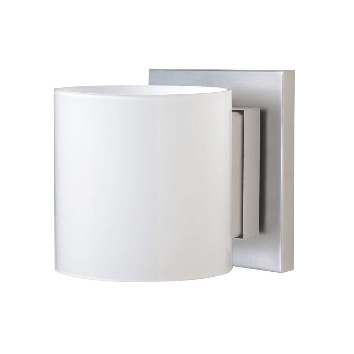 Besa Pogo wall sconce option – Opal Glossy, Satin Nickel