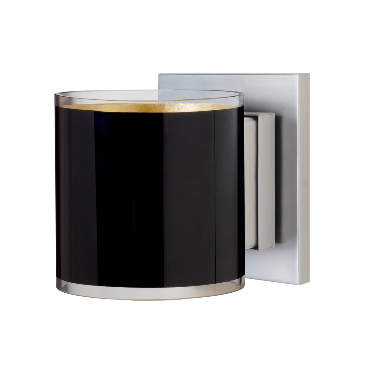 Besa Pogo wall sconce option – Black/Inner Gold, Satin Nickel