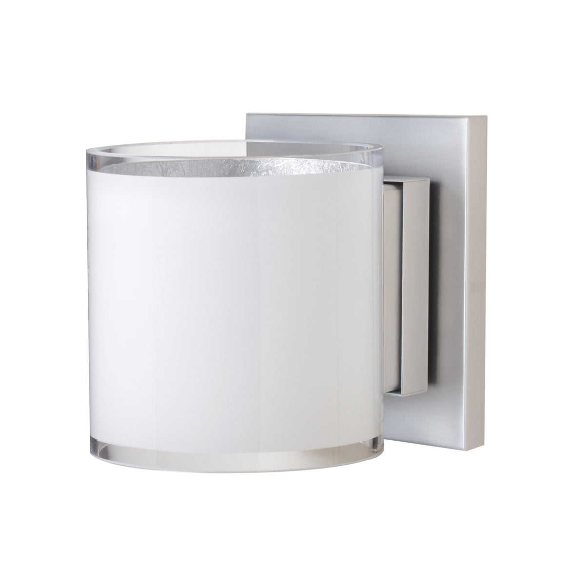 Besa Pogo wall sconce option – White/Inner Silver, Satin Nickel
