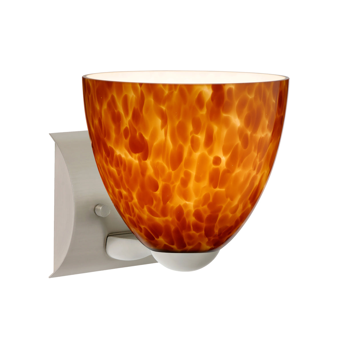 Besa Sasha wall sconce option – Amber Cloud, Satin Nickel