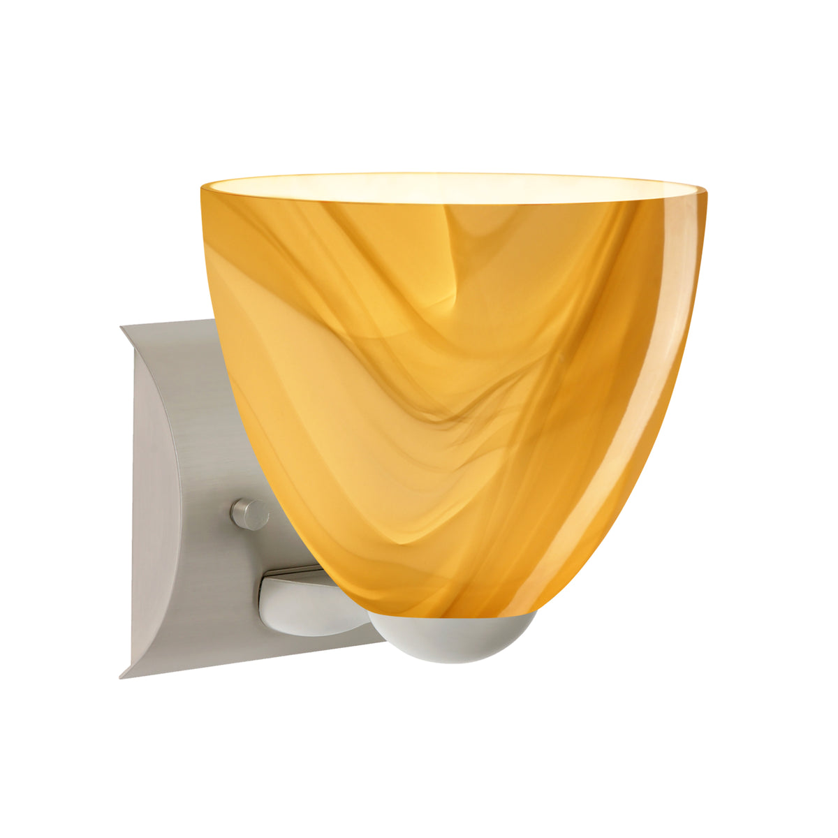 Besa Sasha wall sconce option – Honey, Satin Nickel