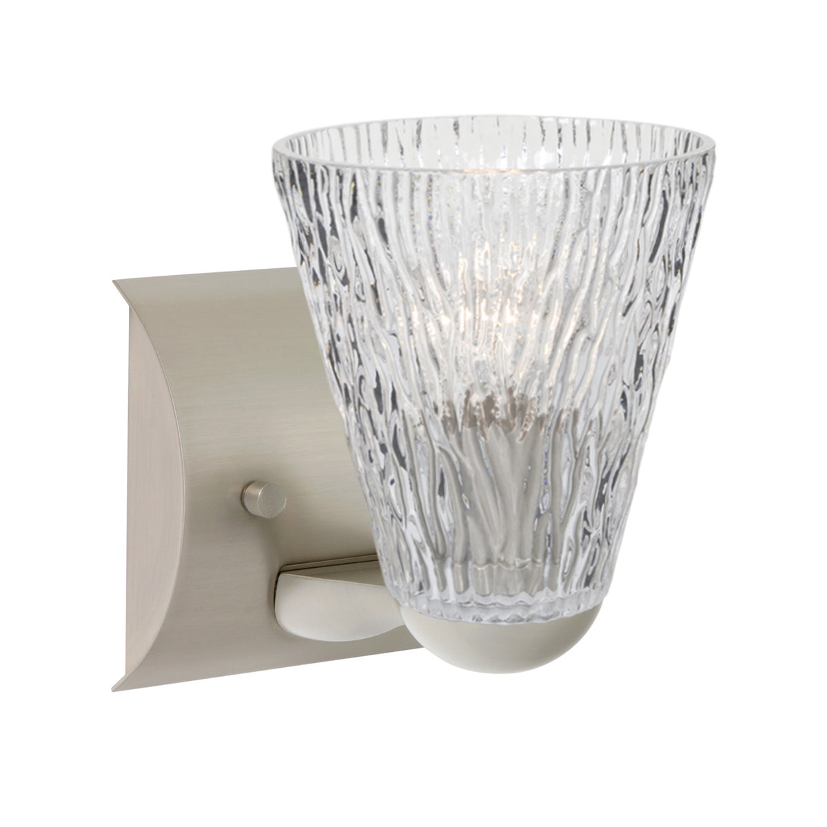 Besa Nico 5 wall sconce option – Clear Stone, Satin Nickel