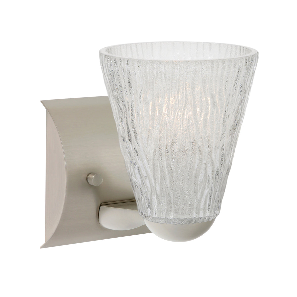 Besa Nico 5 wall sconce option – Glitter Stone, Satin Nickel