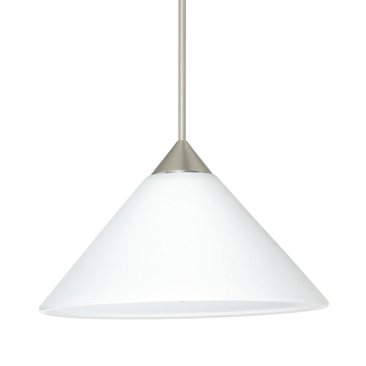 Besa Kona mini pendant option – White, Satin Nickel