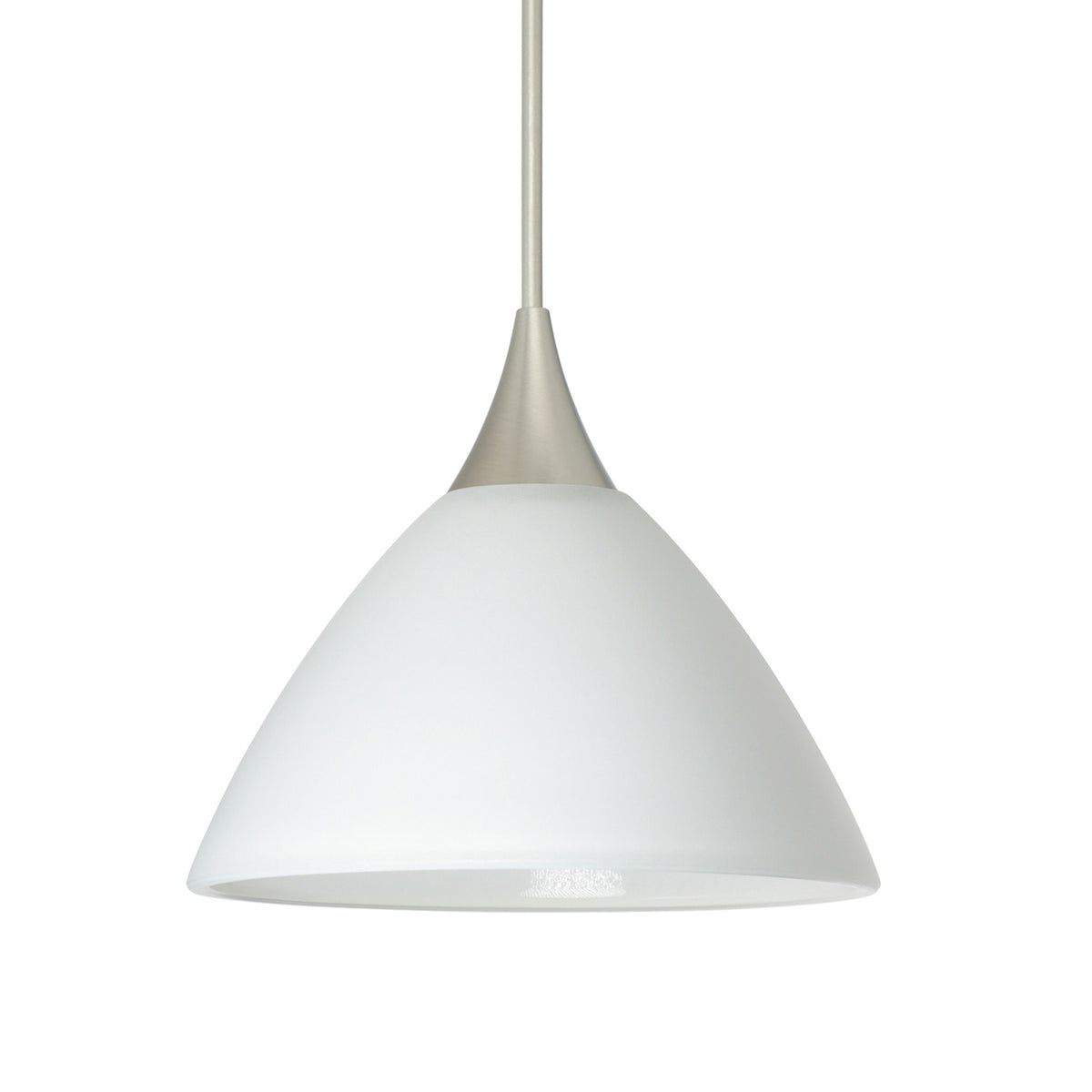 Besa Domi mini pendant option – White, Satin Nickel