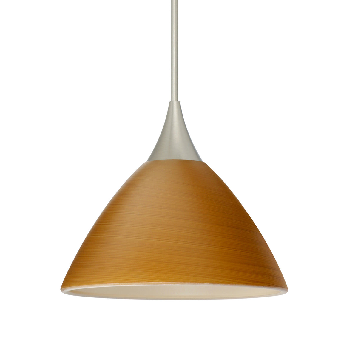 Besa Domi mini pendant option – Oak, Satin Nickel