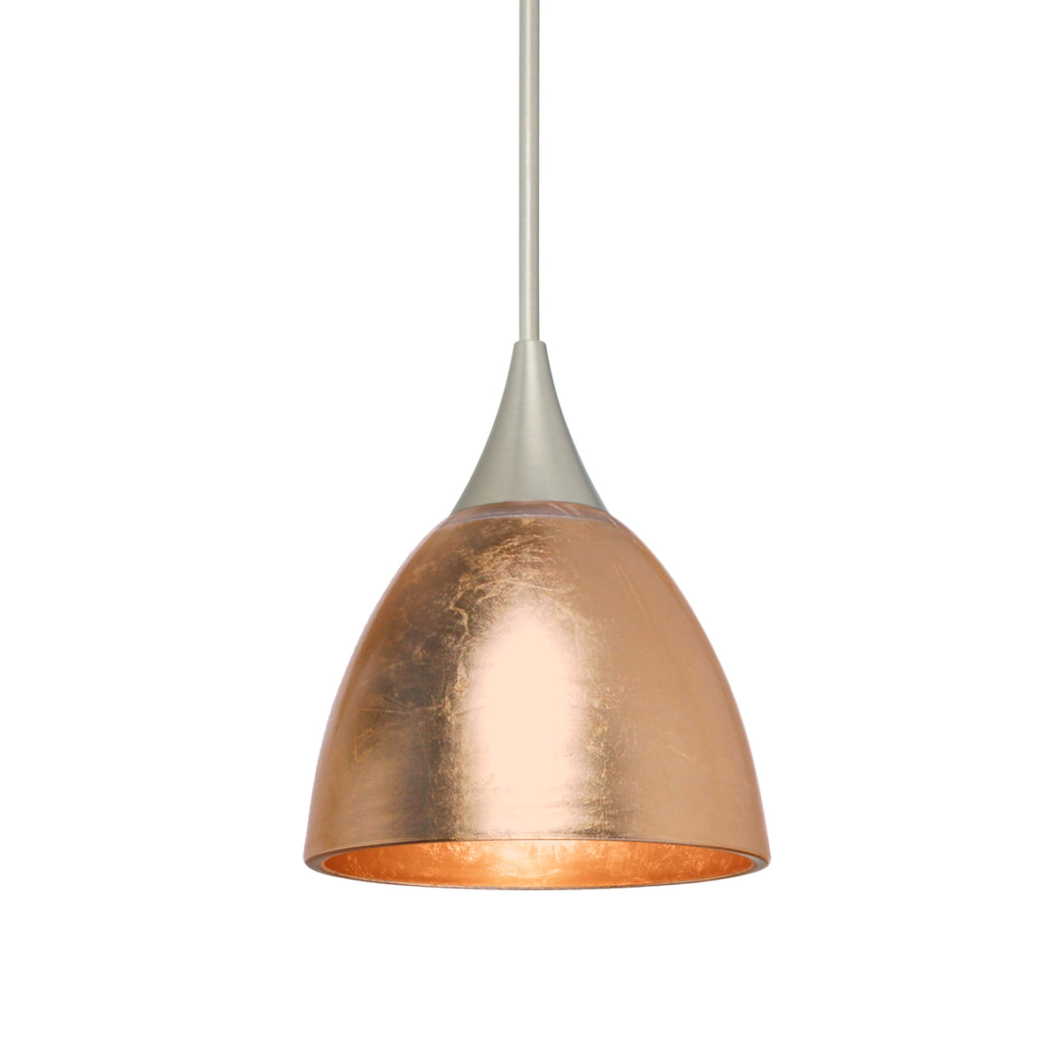 Besa Divi mini pendant option – Copper Foil, Satin Nickel
