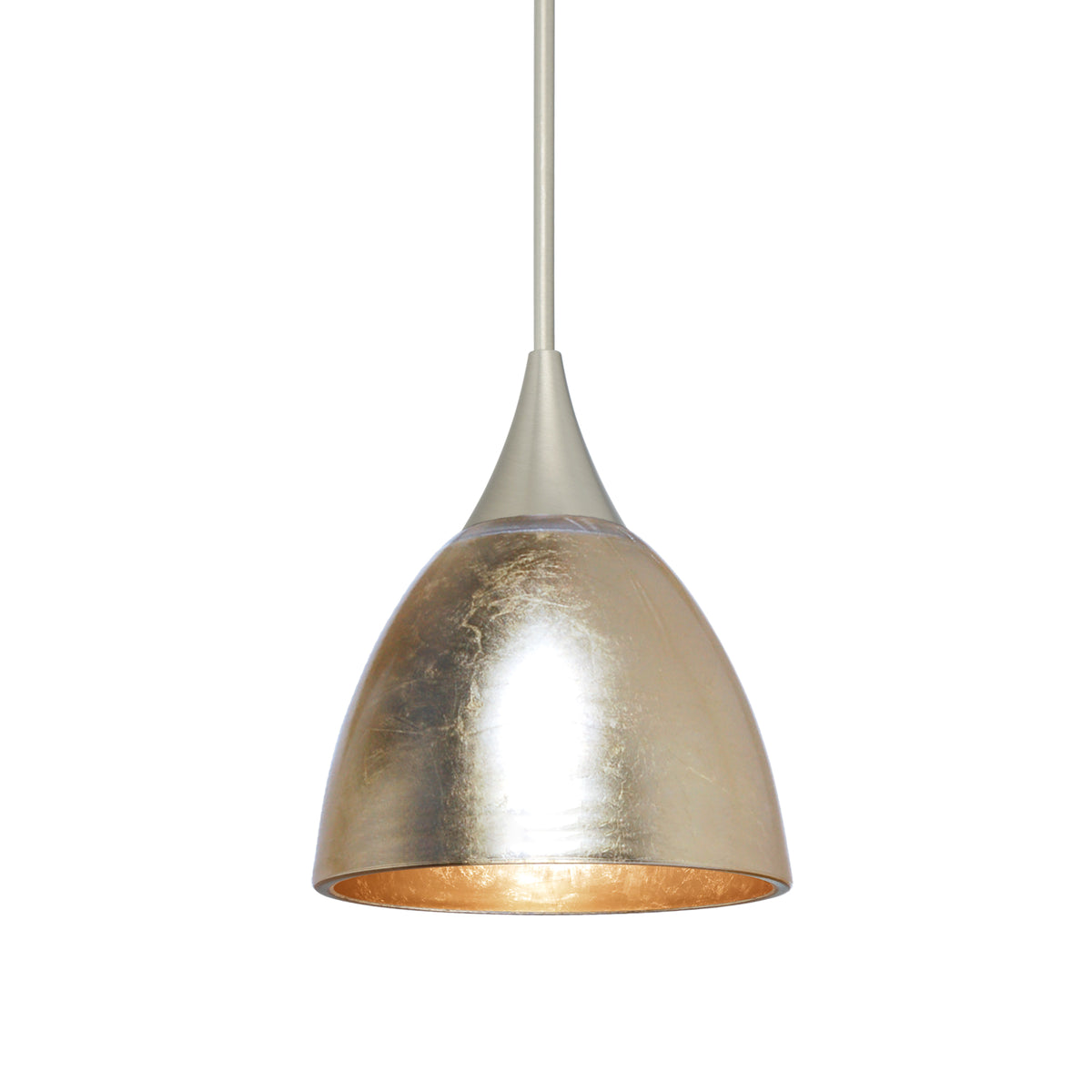 Besa Divi mini pendant option – Gold Foil, Satin Nickel