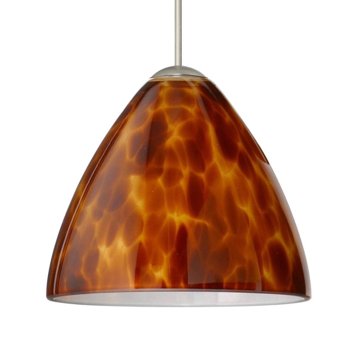 Besa Mia mini pendant option – Amber Cloud, Satin Nickel
