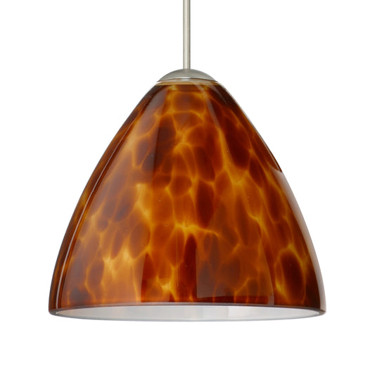 Besa Mia mini pendant option – Amber Cloud, Satin Nickel