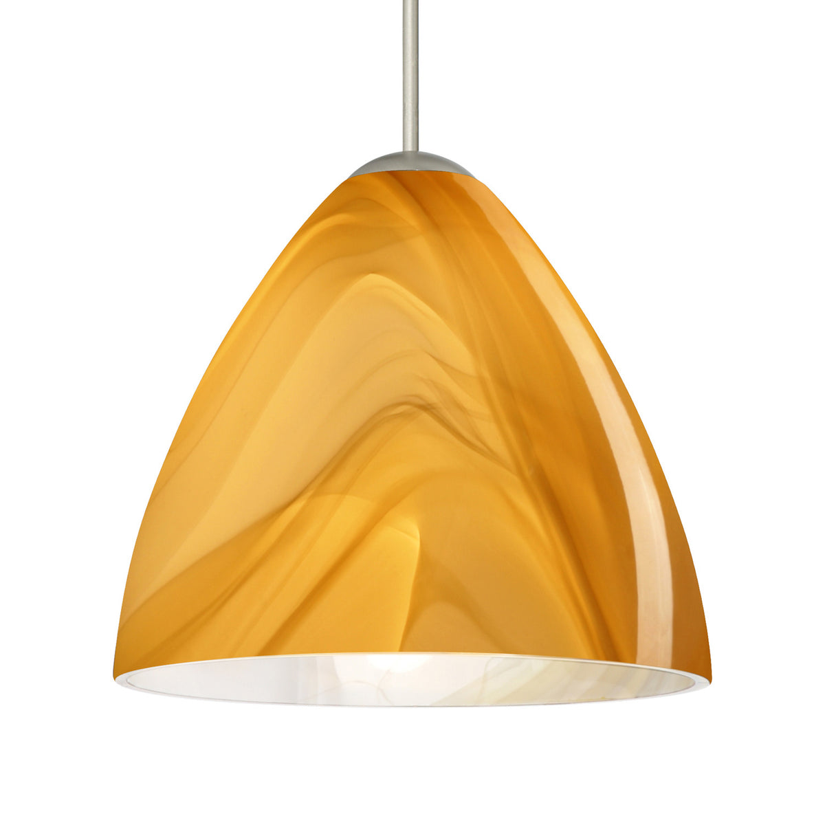 Besa Mia mini pendant option – Honey, Satin Nickel