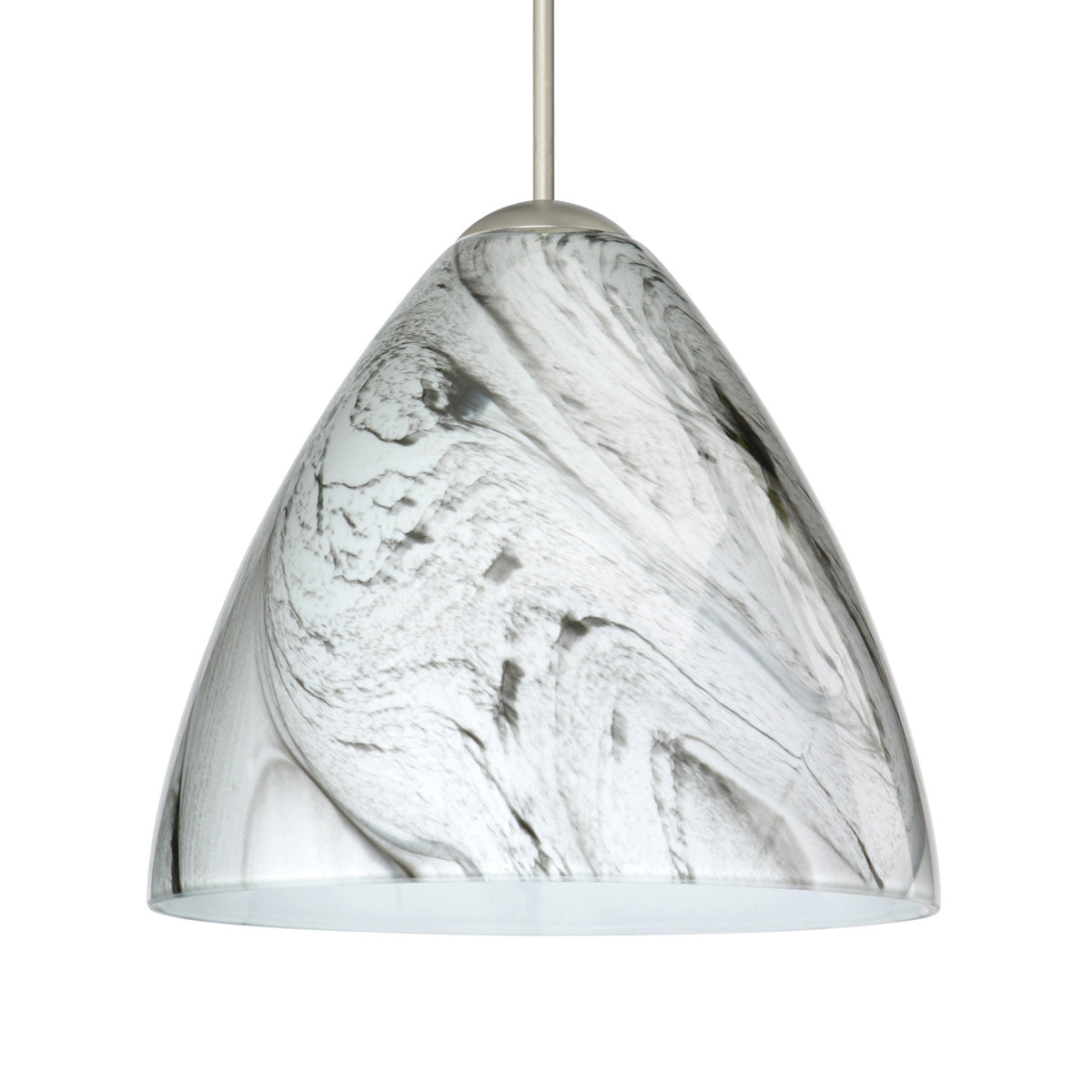 Besa Mia mini pendant option – Marble Grigio, Satin Nickel
