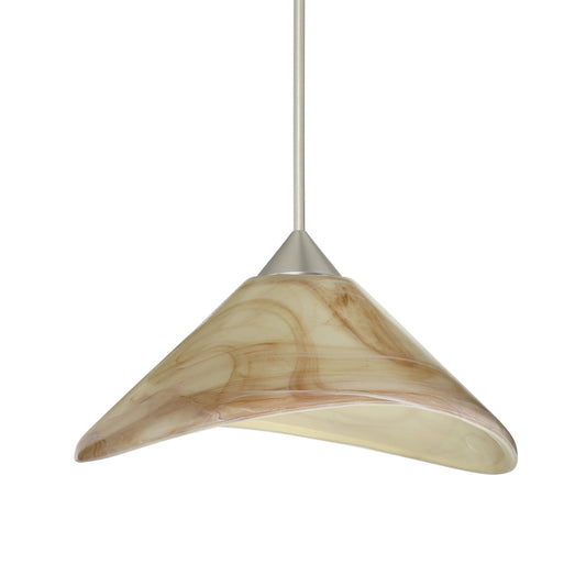 Besa Hoppi mini pendant option – Mocha, Satin Nickel