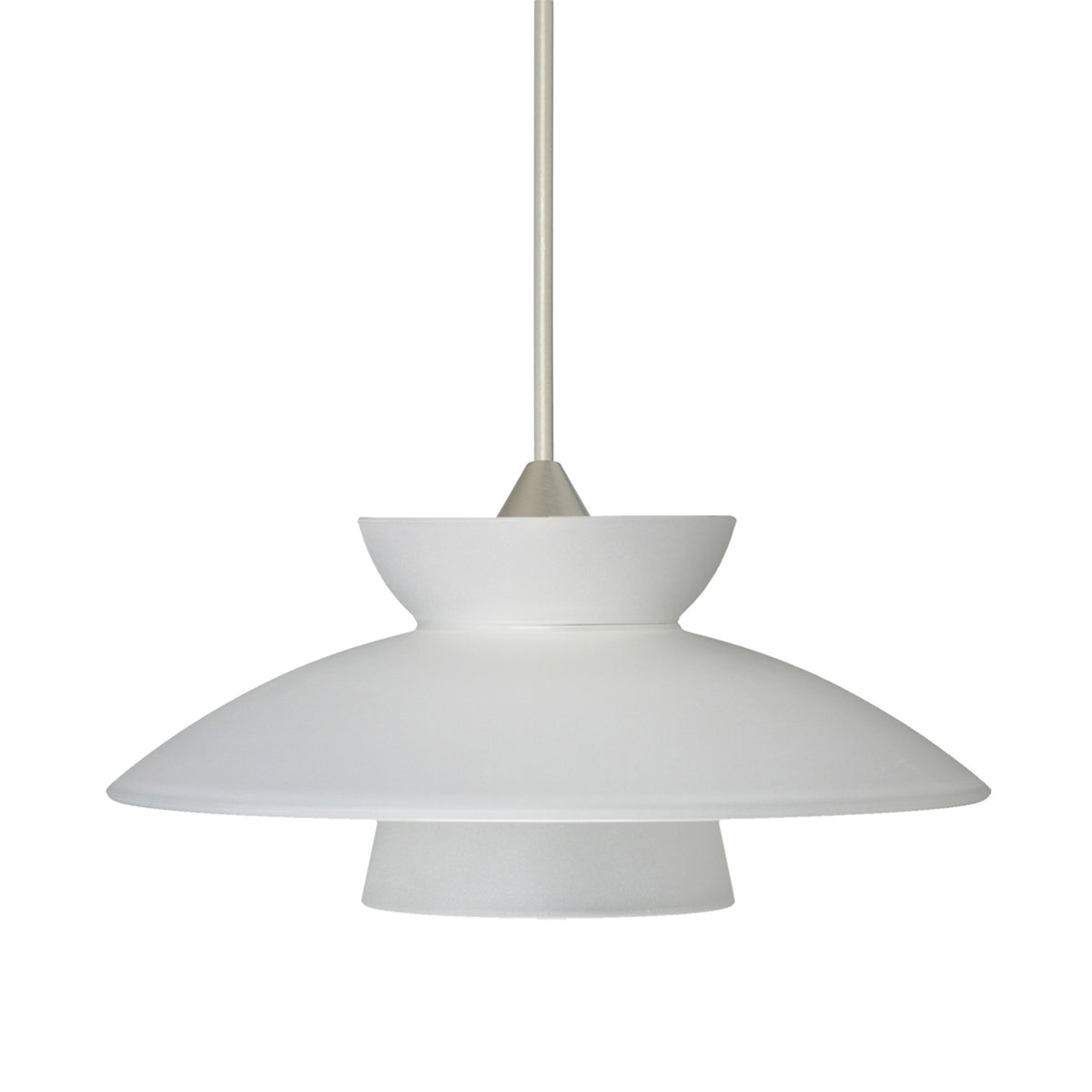 Besa Trilo 7 mini pendant option – Frost, Satin Nickel