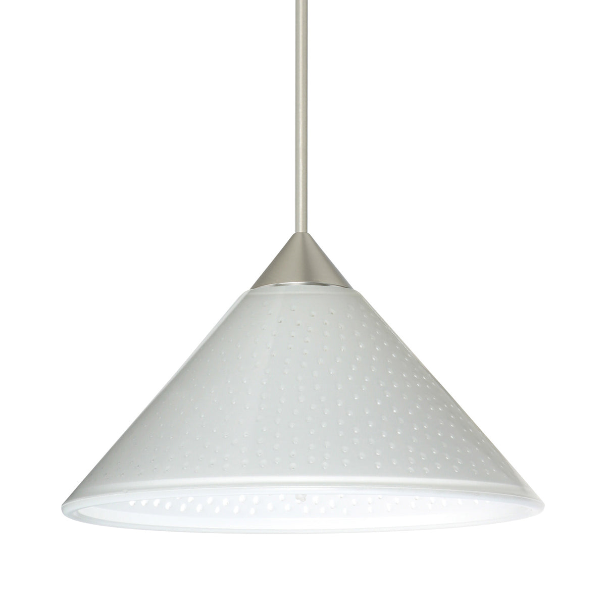 Besa Kona mini pendant option – White Starpoint, Satin Nickel