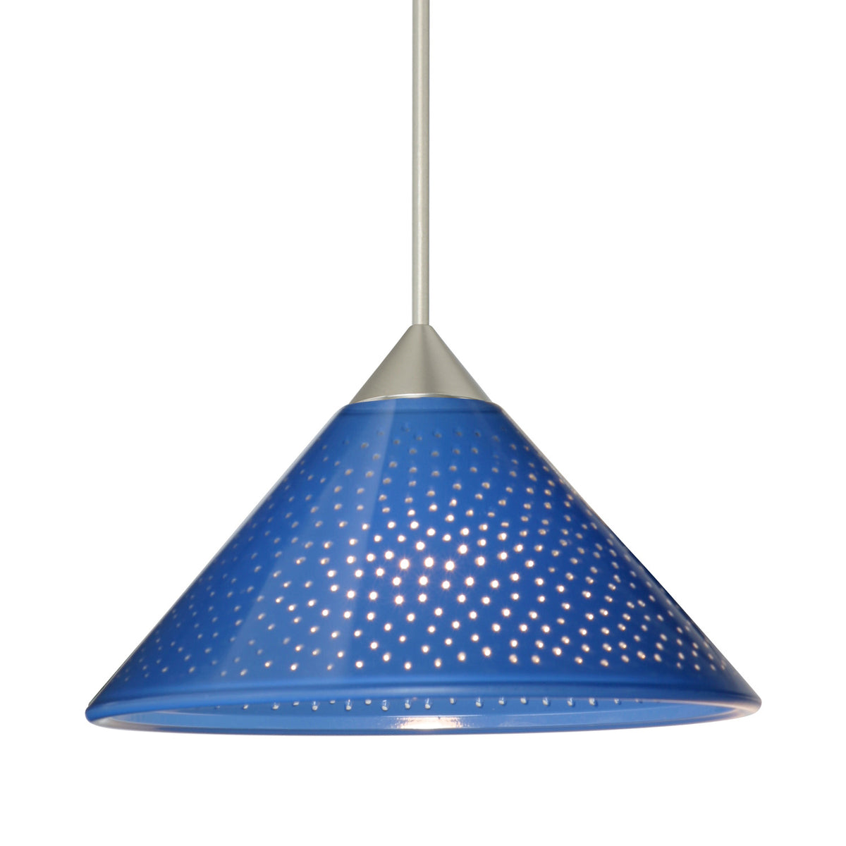 Besa Kona mini pendant option – Blue Starpoint, Satin Nickel