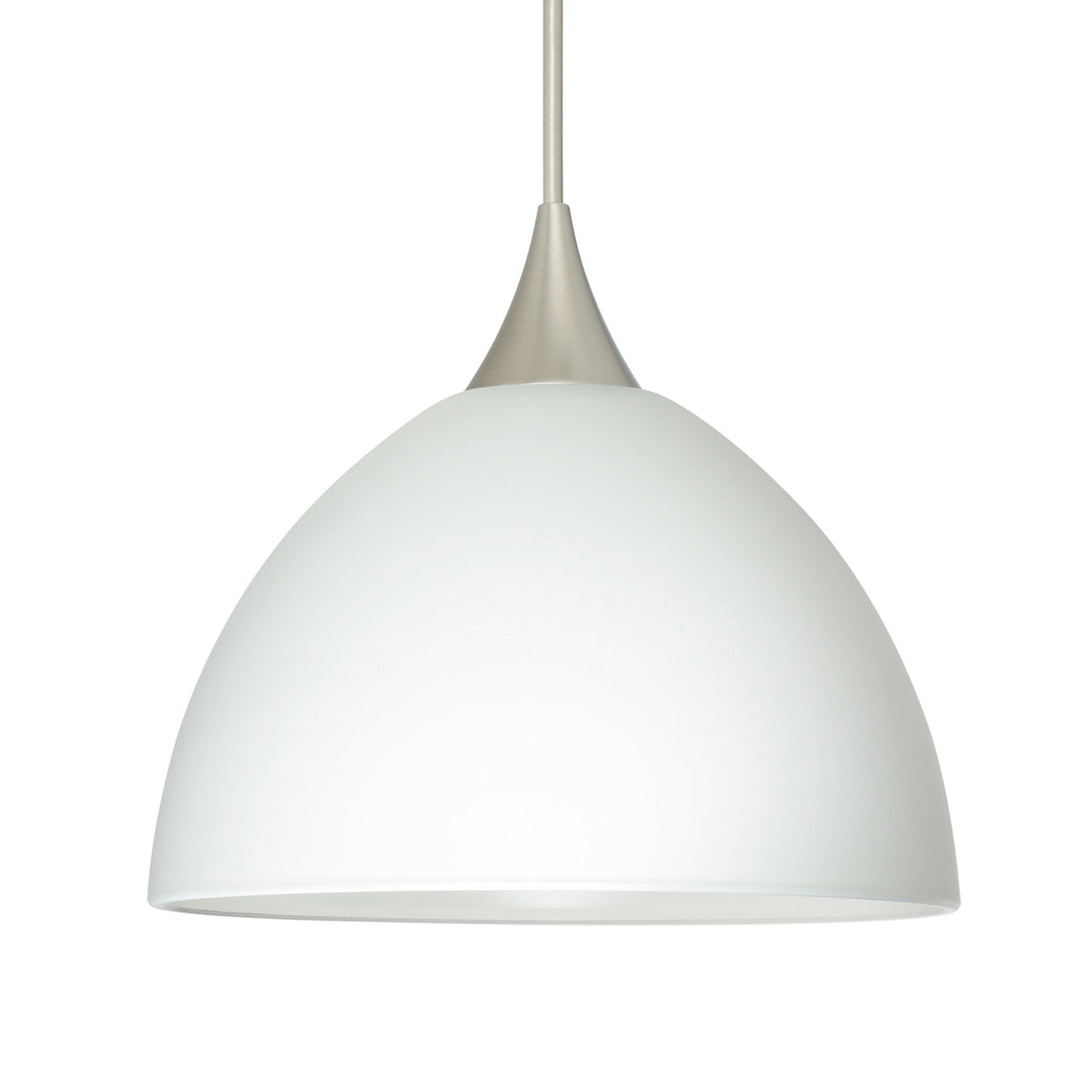 Besa Brella mini pendant option – White, Satin Nickel