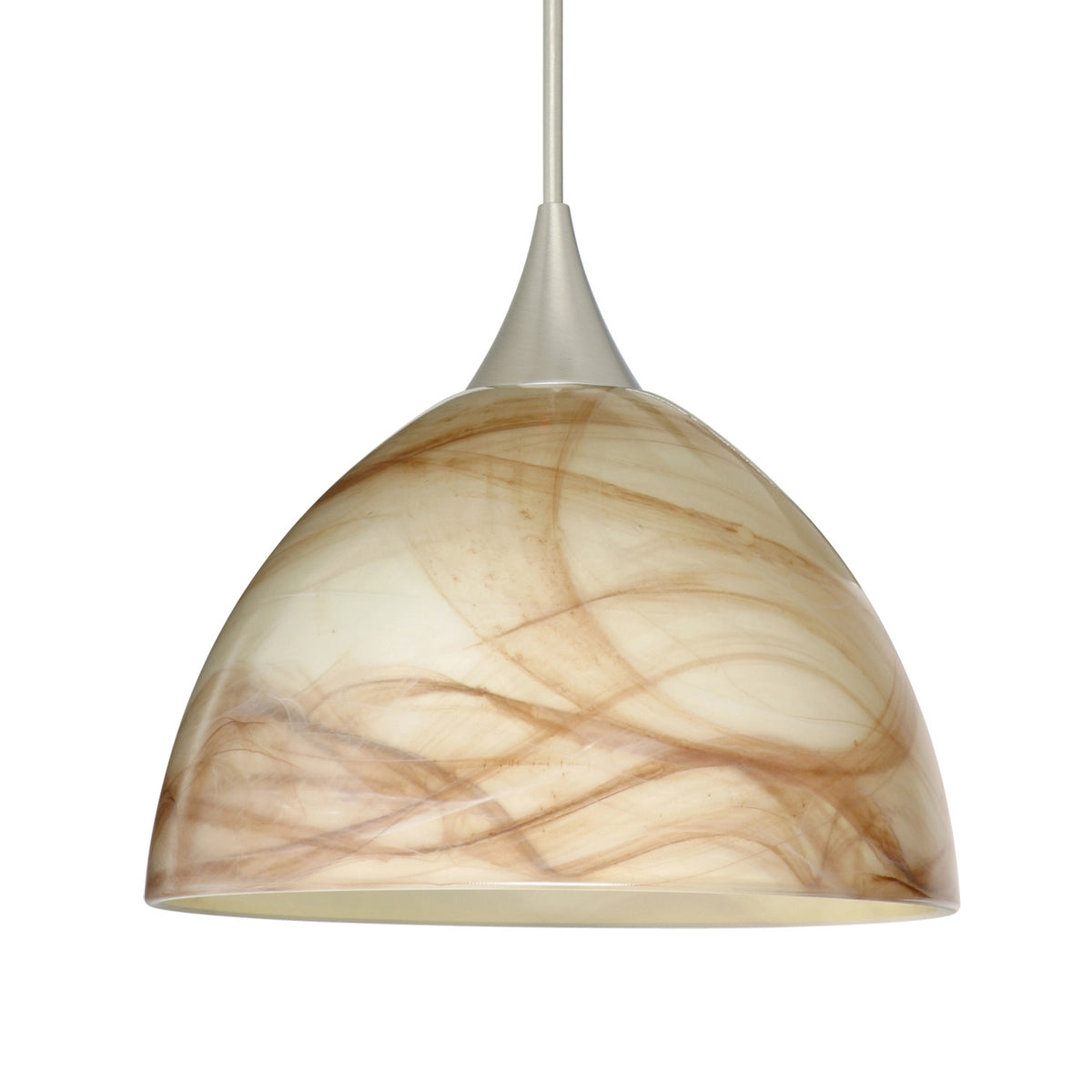 Besa Brella mini pendant option – Mocha, Satin Nickel
