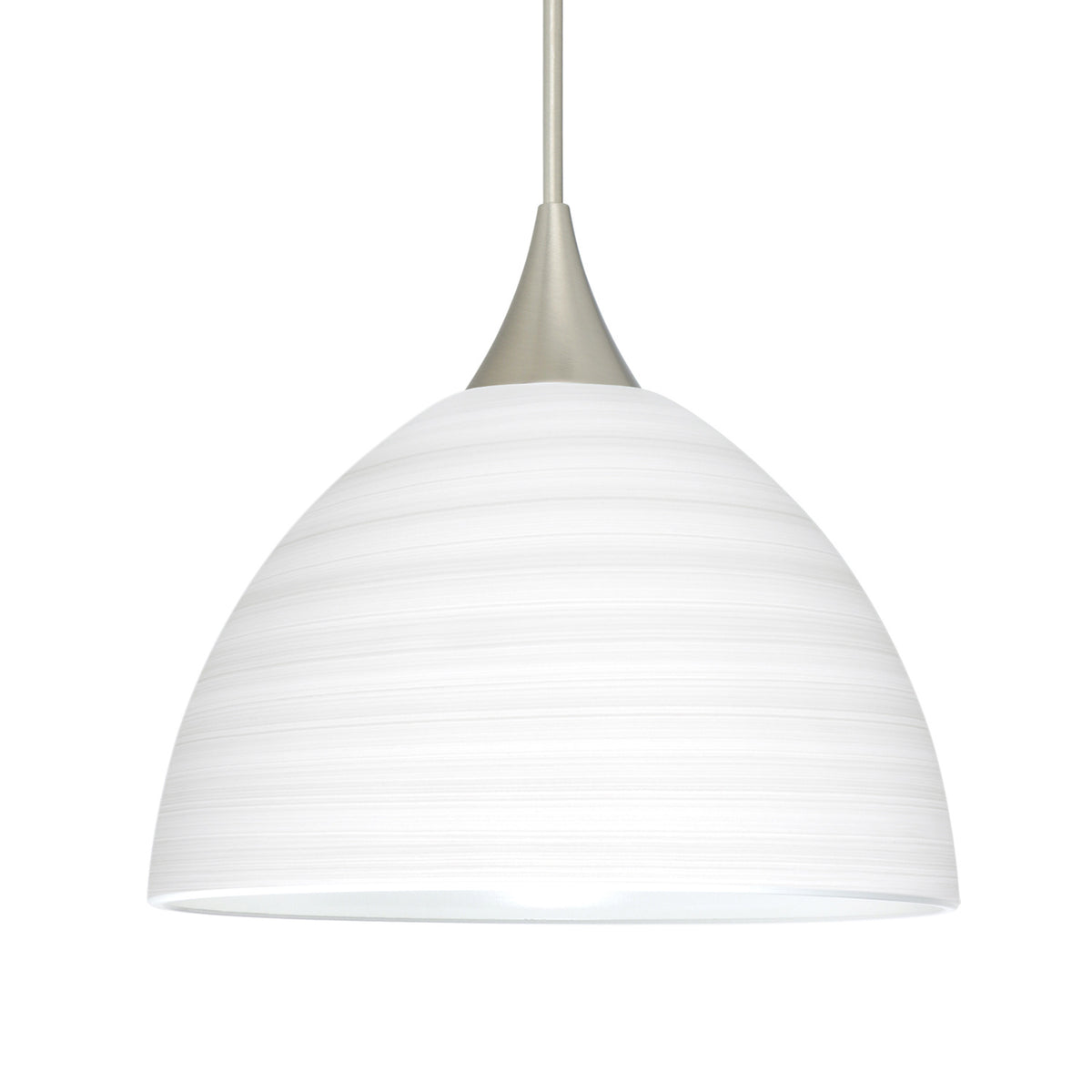 Besa Brella mini pendant option – Chalk, Satin Nickel