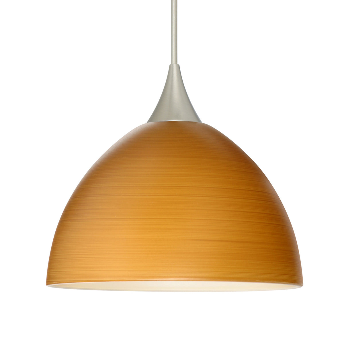 Besa Brella mini pendant option – Oak, Satin Nickel