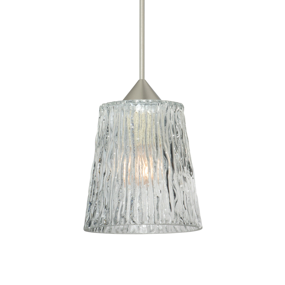 Besa Nico 4 mini pendant option – Clear Stone, Satin Nickel