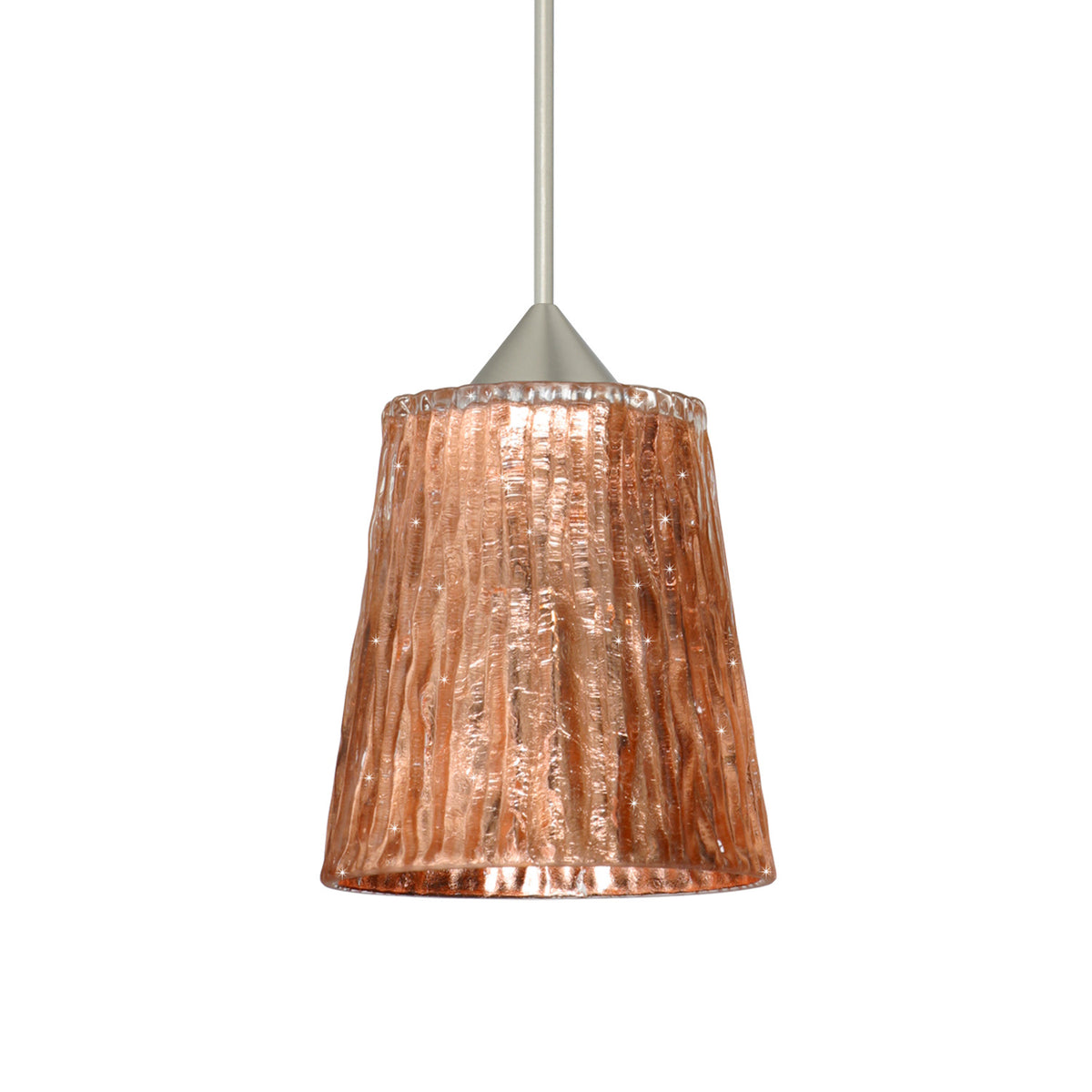 Besa Nico 4 mini pendant option – Stone Copper Foil, Satin Nickel