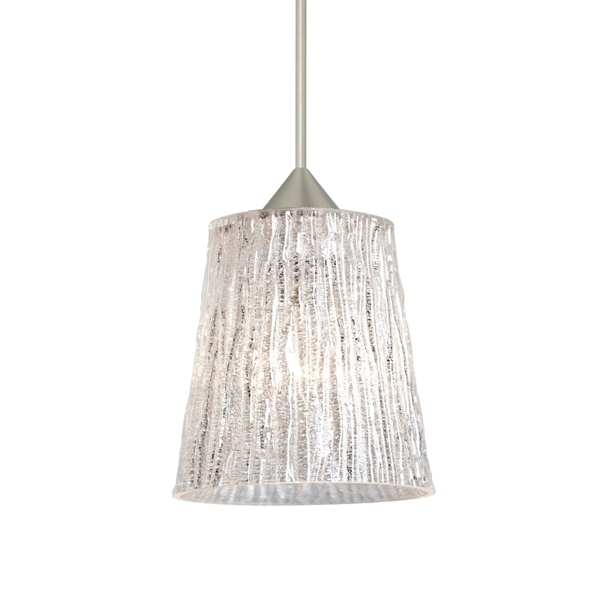 Besa Nico 4 mini pendant option – Glitter Stone, Satin Nickel