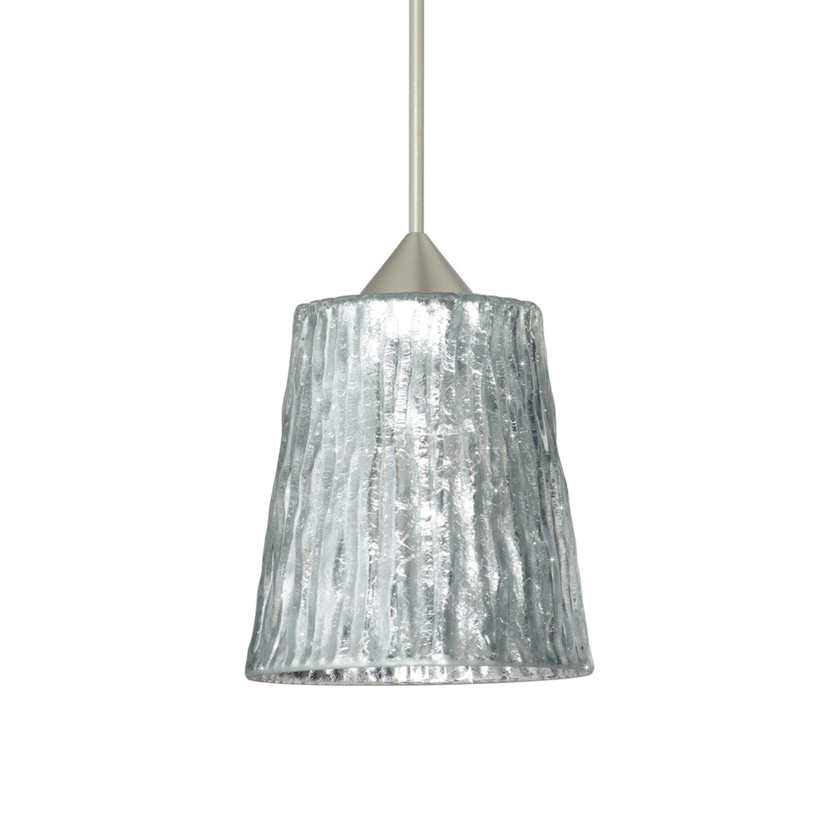 Besa Nico 4 mini pendant option – Stone Silver Foil, Satin Nickel