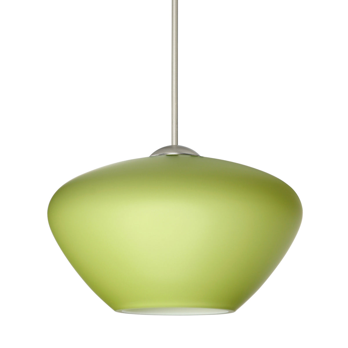 Besa Peri mini pendant option – Chartreuse, Satin Nickel