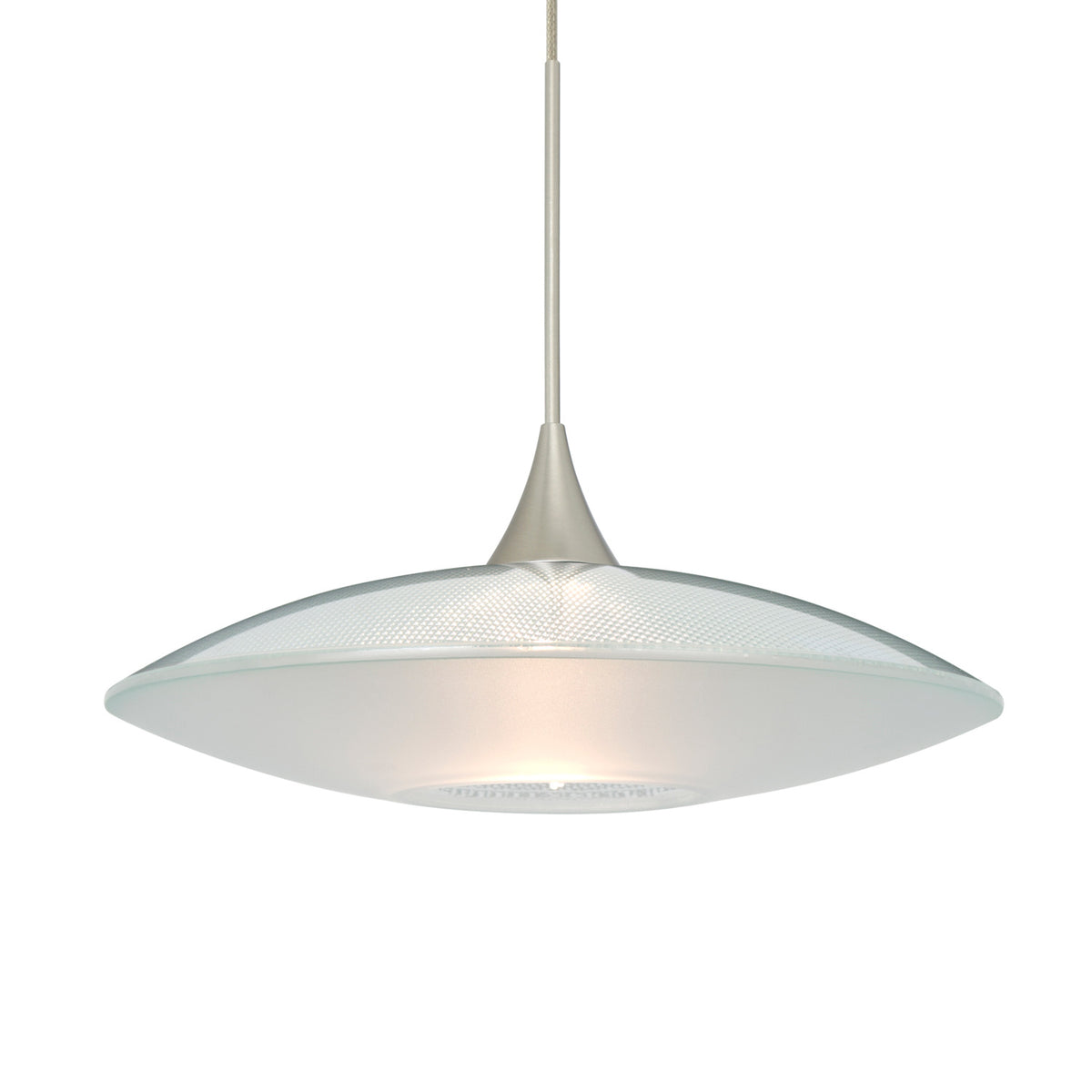 Besa Spazio mini pendant option – Clear/Frost, Satin Nickel